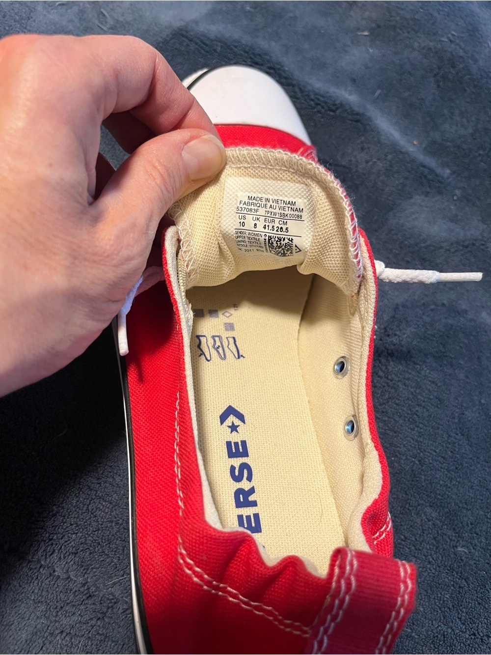 Converse Red Canvas Low-Top Sneakers - Picture 2 of 3